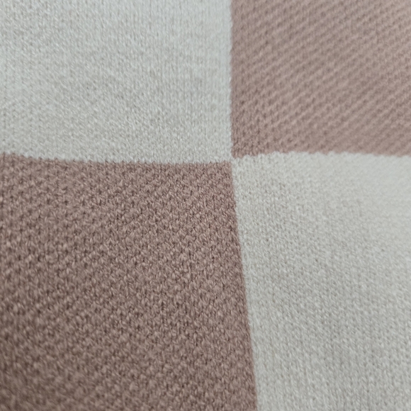 LILLUSORY Women's Oversized Crewneck Ribbed Checkered Sweater MEDIUM - Picture 9 of 12